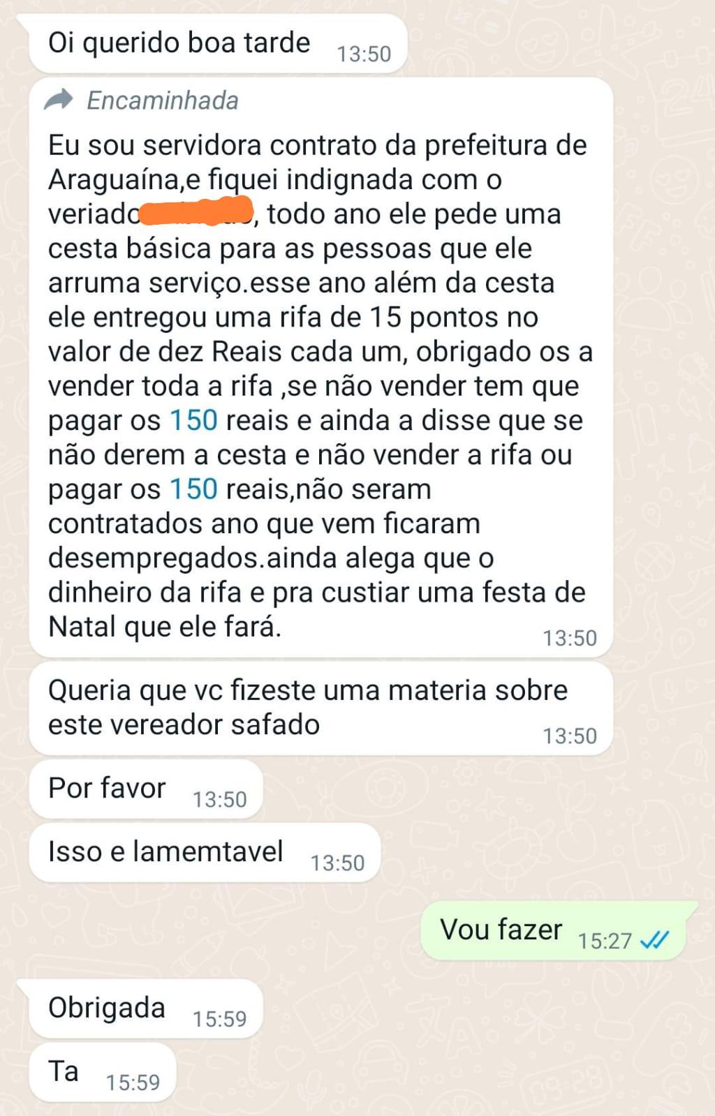 POSSÍVEL ESQUEMA DE CORRUPÇÃO VEREADOR DE ARAGUAÍNA; pratica comum ou isolada?